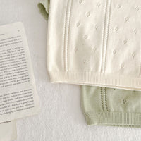 Hollow Knitted Short Sleeve Set