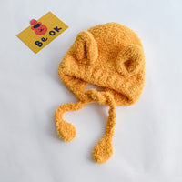 Cute warm Plush knitted hat with ear protection