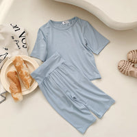 Modal Children's Pajamas Short-sleeved Thin Bellyband Homewear Suit