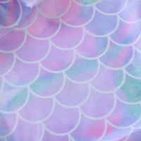 Fish scale printed petal one-piece swimsuit girl XH1826