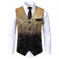Gradient Sequin Men's Suit Vest