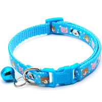 Cartoon Printed Cat Collar With Bell