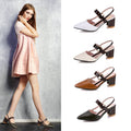 Spring And Summer Pointed Toe Thick Heel Toe Box Women's Sandals