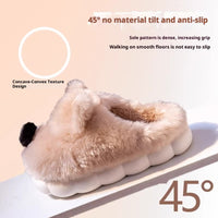 Women's Cotton Slippers For Winter Indoor Home Warmth With Fleece