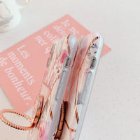 Geometric flower ring stand phone case