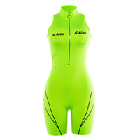 Women's sexy sleeveless high neck printed sports jumpsuit