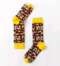 autumn and winter women's socks, tube art fireworks, national wind painting, female socks, cotton personality, colorful socks, female new