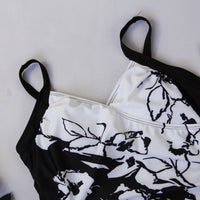 Black and white one-piece swimsuit
