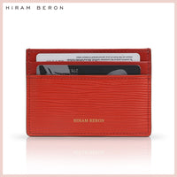 Hiram Beron Monogrammed Leather Card Holder Real Leather Sli