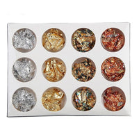 Nail set colored gold foil paper