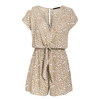 Polka dot knotted fashion short jumpsuit