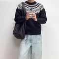 Casual Laid-back V-neck Knit Sweater For Men In Solid Colors