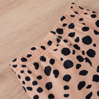 Children's Clothing Strap Leopard Print Floral Bell-bottom Pants Fashion Suit