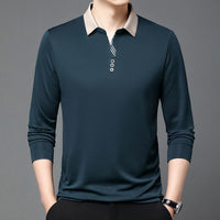 Summer Lapels Short-sleeved T-shirt Men's Skin-friendly Breathable Casual Top