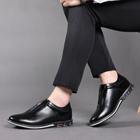 Mens Solid-color Casual Leather Shoes