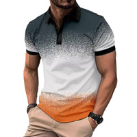 Men's Gradient Lapel Sports Polo Shirt Summer AliExpress