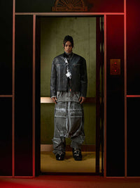 Niche V-neck Zipper Design Leather Coat For Men