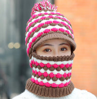 Women's Winter Fleece Thickened Knitted Warm Ear Protection Hat