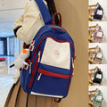 Fashion Color Matching Backpack Ins Simple Korean Version Schoolbags Junior High School College Students Bags