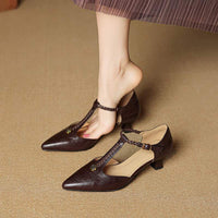French Retro Camellia-Embellished Ballet Flats With Stiletto Heels