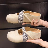 Casual Flat Slip-on Closed-toe Mule Sandals