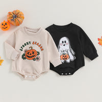Funny Cute Pumpkin Ghost Graffiti Bag Fart Romper