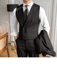 Autumn Men's Double Breasted Slim Fit Plus-sized Vest