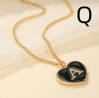 Heart-shaped Letter Minimalist Chic Versatile Oil-drip Alloy Clavicle Chain