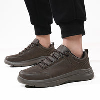 Mens Low-Top Round-Toe British-Style Fashion Leather Sneakers For Sports And Casual Wear