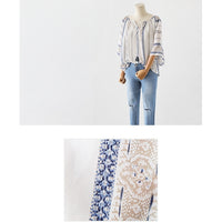 Plus-sized Cotton And Linen Retro Loose Slimming Top For Fat Girls