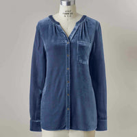 Women's Velvet Long-Sleeve Top