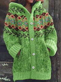 Retro Ethnic Print Women's Casual Cloak Coat