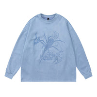 Spider Print Long Sleeve Men's Spring And Autumn Round Neck