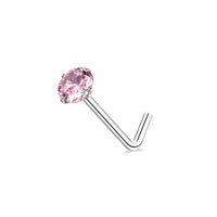 Peach Heart Butterfly With Zircon Stainless Steel Piercing Nose Ring