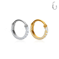 G23 Titanium Alloy Three-sided Inlaid Zircon Nose Ring Earrings Human Body Piercing Accessories