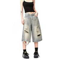 American Retro Wormhole Destruction Punk Rock Cropped Pants