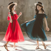 Girls' Dress With Suspenders And Big Skirt