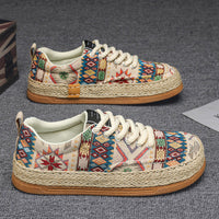 Men's Lightweight Linen Breathable Grass Woven Fishing Shoes