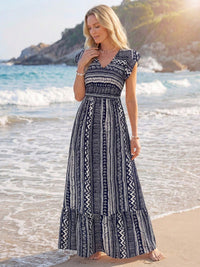 Women's Printed Dress Seaside Vacation Retro Style