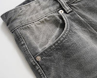High Street Washed Denim Hole With Cat Whisker Brushed Shorts