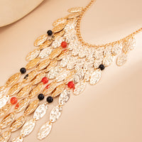 Exaggerated Geometric Metal Disc Layered Hip-hop Punk-style Triangular Tassel Necklace