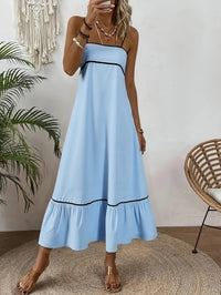 Sweet Solid-Color Strap Dress For Women