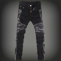 Men's leather pants tide locomotive popular foot pants