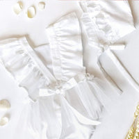 Newborn Cotton And Linen Romper Solid Color