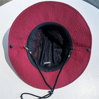 Womens American-style Contrast-color Bucket Hat For Outdoor Sun Protection