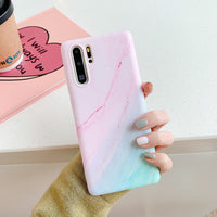 Gradient frosted coral marble phone case