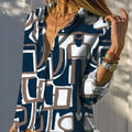 Women's 3D Printed Fashionable Long-sleeved Lapel Shirt