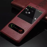 Clamshell leather phone protective leather case