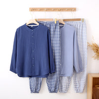 Simple, Long-sleeved, Double-layer Gauze, All-cotton Lightweight Pajamas