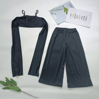 Fashion Spring And Summer New Girls Hanging Neck Off Two Piece Suit